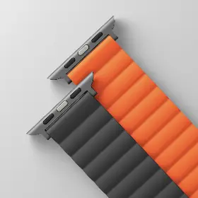 Řemínek na hodinky - Uniq Revix reversible 45/44/42mm Grey/orange - 2