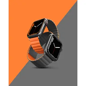 Řemínek na hodinky - Uniq Revix reversible 45/44/42mm Grey/orange - 4