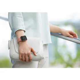 Řemínek na hodinky - Uniq Aspen brainded Apple Watch 40/38mm Pink - 7