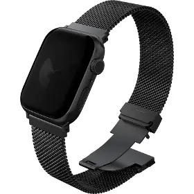 Řemínek na hodinky - Uniq Dante Apple Watch 44-49 Graphite black - 1