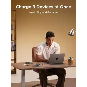 Nabíječka do sítě - Ugreen 45W GaN USB-C/USB-A se zatahovacím kabelem - 4