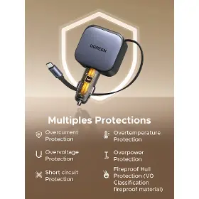 Nabíječka do auta - Ugreen 60W nabíječka do auta USB-C/USB-A + kabel - 8