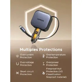 Nabíječka do auta - Ugreen 90W nabíječka do auta USB-C/USB-A + kabel - 10