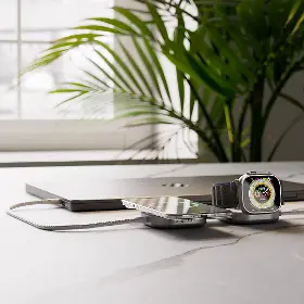 Nabíjecí stanice Qi - Zens USB C-C Pro 3 3v1 Qi2 nabíječka s kabelem 140W Bílá - 6