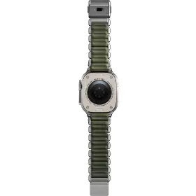Řemínek na hodinky - Nomad Stratos Natural Titanium/Forest Green Apple Watch 45/46/49mm - 11