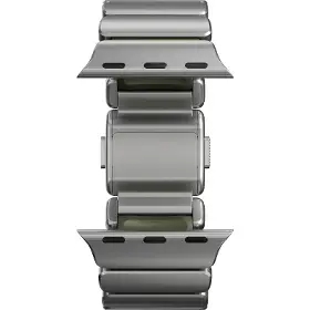 Řemínek na hodinky - Nomad Stratos Natural Titanium/Forest Green Apple Watch 45/46/49mm - 12