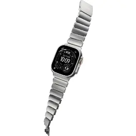 Řemínek na hodinky - Nomad Stratos Natural Titanium/Forest Green Apple Watch 45/46/49mm - 13