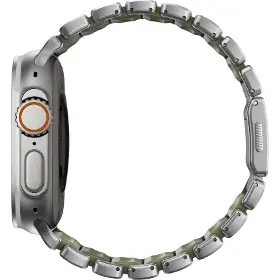 Řemínek na hodinky - Nomad Stratos Natural Titanium/Forest Green Apple Watch 45/46/49mm - 4
