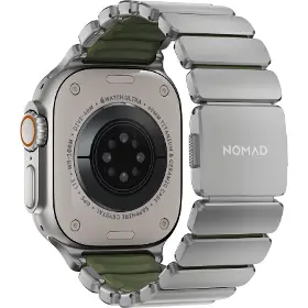 Řemínek na hodinky - Nomad Stratos Natural Titanium/Forest Green Apple Watch 45/46/49mm - 5