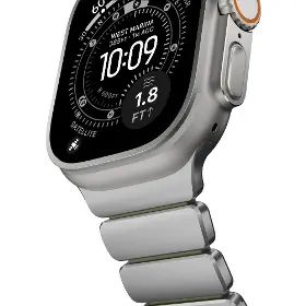 Řemínek na hodinky - Nomad Stratos Natural Titanium/Forest Green Apple Watch 45/46/49mm - 8