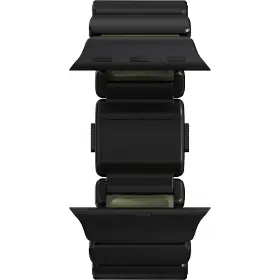 Řemínek na hodinky - Nomad Stratos Black Titanium/Forest Green Apple Watch 45/46/49mm - 12
