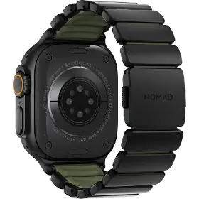 Řemínek na hodinky - Nomad Stratos Black Titanium/Forest Green Apple Watch 45/46/49mm - 5