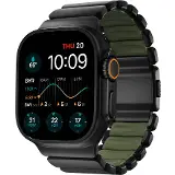 Nomad Stratos Black Titanium/Forest Green Apple Watch 45/46/49mm