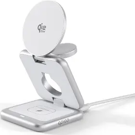 Nabíjecí stanice Qi - Epico UltraBase EF60 Qi2 25W 3in1 Fold Mag+ Silver - 2