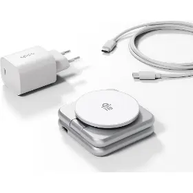 Nabíjecí stanice Qi - Epico UltraBase EF60 Qi2 25W 3in1 Fold Mag+ Silver - 3
