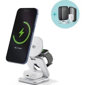 Nabíjecí stanice Qi - Epico UltraBase EF60 Qi2 25W 3in1 Fold Mag+ Silver - 4