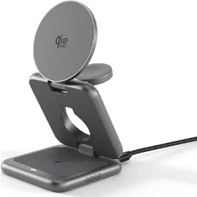 Nabíjecí stanice Qi - Epico UltraBase EF60 Qi2 25W 3in1 Fold Mag+ Grey - 2