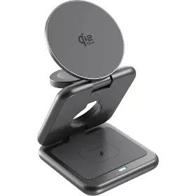 Nabíjecí stanice Qi - Epico UltraBase EF60 Qi2 25W 3in1 Fold Mag+ Grey - 1