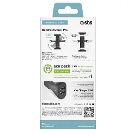 Držiak na tablet - SBS Držiak na opierku hlavy Mount Pro pre smartfón a tablet do 12,9'', čierna - 5