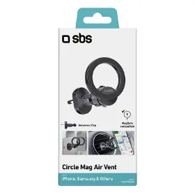Držiak telefónu - SBS Držiak do auta Circle Mag kompatibilný s MagSafe, do mriežky, čierna - 2
