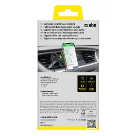 Držiak telefónu - SBS Držiak do auta SnapCharge magnetický, do mriežky, 15 W, čierna - 6