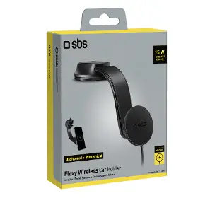 Držiak telefónu - SBS Držiak do auta Flexy s MagSafe, so silikónovou prísavkou, 15 W, čierna - 2