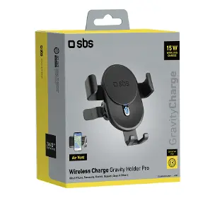 Držiak telefónu - SBS Držiak do auta Gravity Pro s bezdrôtovým nabíjaním, 15 W, čierna - 2