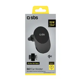 Držiak telefónu - SBS Držiak do auta s bezdrôtovým nabíjaním, Qi2, 15 W, kompatibilný s MagSafe, do mriežky, čierna - 2