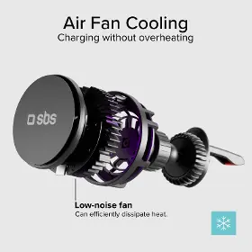 Držiak telefónu - SBS Držiak do auta Frozen Mag, MagSafe, s chladiacim ventilátorom, do mriežky, 15 W, čierna - 7