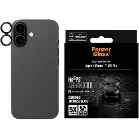 Ochranné sklo - PanzerGlass Ochranný kryt objektívu Hoops Ceramic II pre  iPhone 17/16 Plus/16, čierna - 1