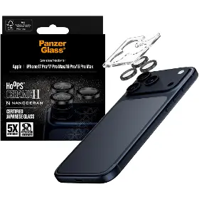 Ochranné sklo - PanzerGlass Ochranný kryt objektívu Hoops Ceramic II pre  iPhone 17 Pro Max/17 Pro/16 Pro Max/16 Pro, čierna - 5
