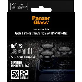 Ochranné sklo - PanzerGlass Ochranný kryt objektívu Hoops Ceramic II pre  iPhone 17 Pro Max/17 Pro/16 Pro Max/16 Pro, čierna - 6