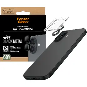 Ochranné sklo - PanzerGlass Ochranný kryt objektívu Hoops pre iPhone 17/16 Plus/16, čierna - 5