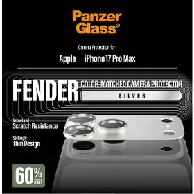 Ochranné sklo - PanzerGlass Ochranný kryt objektívu Fender pre iPhone 17 Pro Max, strieborná - 2