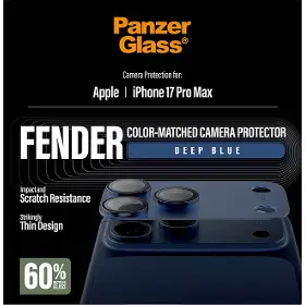 Ochranné sklo - PanzerGlass Ochranný kryt objektívu Fender pre iPhone 17 Pro Max, modrá - 2