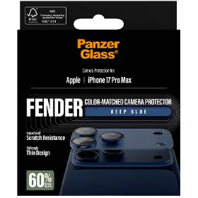 Ochranné sklo - PanzerGlass Ochranný kryt objektívu Fender pre iPhone 17 Pro Max, modrá - 5