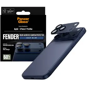 Ochranné sklo - PanzerGlass Ochranný kryt objektívu Fender pre iPhone 17 Pro Max, modrá - 6