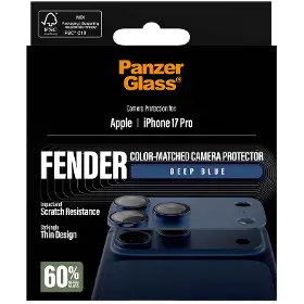 Ochranné sklo - PanzerGlass Ochranný kryt objektívu Fender pre iPhone 17 Pro, modrá - 5