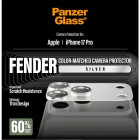 Ochranné sklo - PanzerGlass Ochranný kryt objektívu Fender pre iPhone 17 Pro, strieborná - 2
