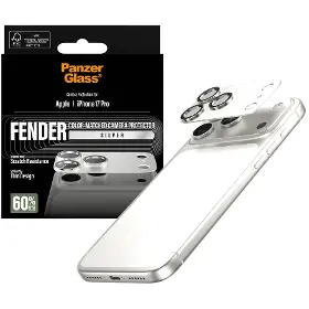 Ochranné sklo - PanzerGlass Ochranný kryt objektívu Fender pre iPhone 17 Pro, strieborná - 6