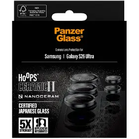 Ochranné sklo - PanzerGlass Ochranný kryt objektívu Hoops Ceramic II pre Samsung Galaxy S26 Ultra, čierna - 2