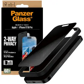 Ochranné sklo - PanzerGlass Tvrdené sklo UWF 2-Way Privacy s aplikátorom pre iPhone 17/16 Pro, čierna - 5