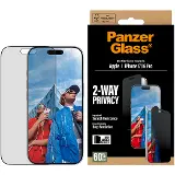 PanzerGlass Tvrdené sklo UWF 2-Way Privacy s aplikátorom pre iPhone 17/16 Pro, čierna
