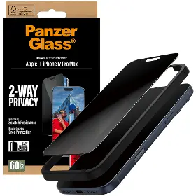 Ochranné sklo - PanzerGlass Tvrdené sklo UWF 2-Way Privacy s aplikátorom pre iPhone 17 Pro Max, čierna - 5