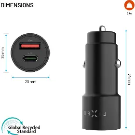 Nabíječka do auta - Fixed Autonabíječka USB-C/USB-A 63W - 7