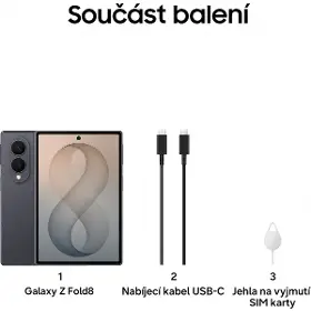 Mobilní telefon - Samsung Galaxy Z Fold8 5G 12/256GB Graphite + Výkupní bonus až 5 000 Kč - 8