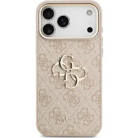 Kryt na mobil - Guess PU Leather 4G Metal Logo Gold Frame iPhone 17 Pro Max Pink - 3