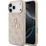 Guess PU Leather 4G Metal Logo Gold Frame iPhone 17 Pro Max Pink