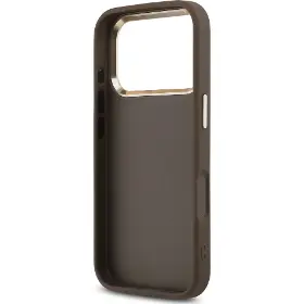 Kryt na mobil - Guess PU Leather 4G Metal Logo Gold Frame iPhone 17 Pro Max Brown - 6