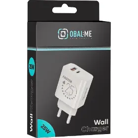 Nabíječka do sítě - Obal:Me USB-A + USB-C 25W White - 5